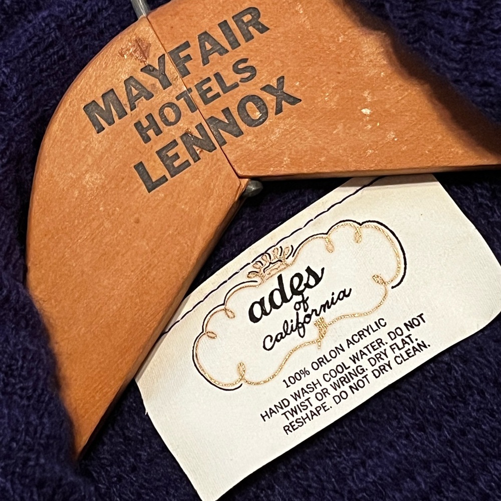🔥 Vintage Ades Of California Open Cardigan Sweater Shawl Collar Pockets Blue